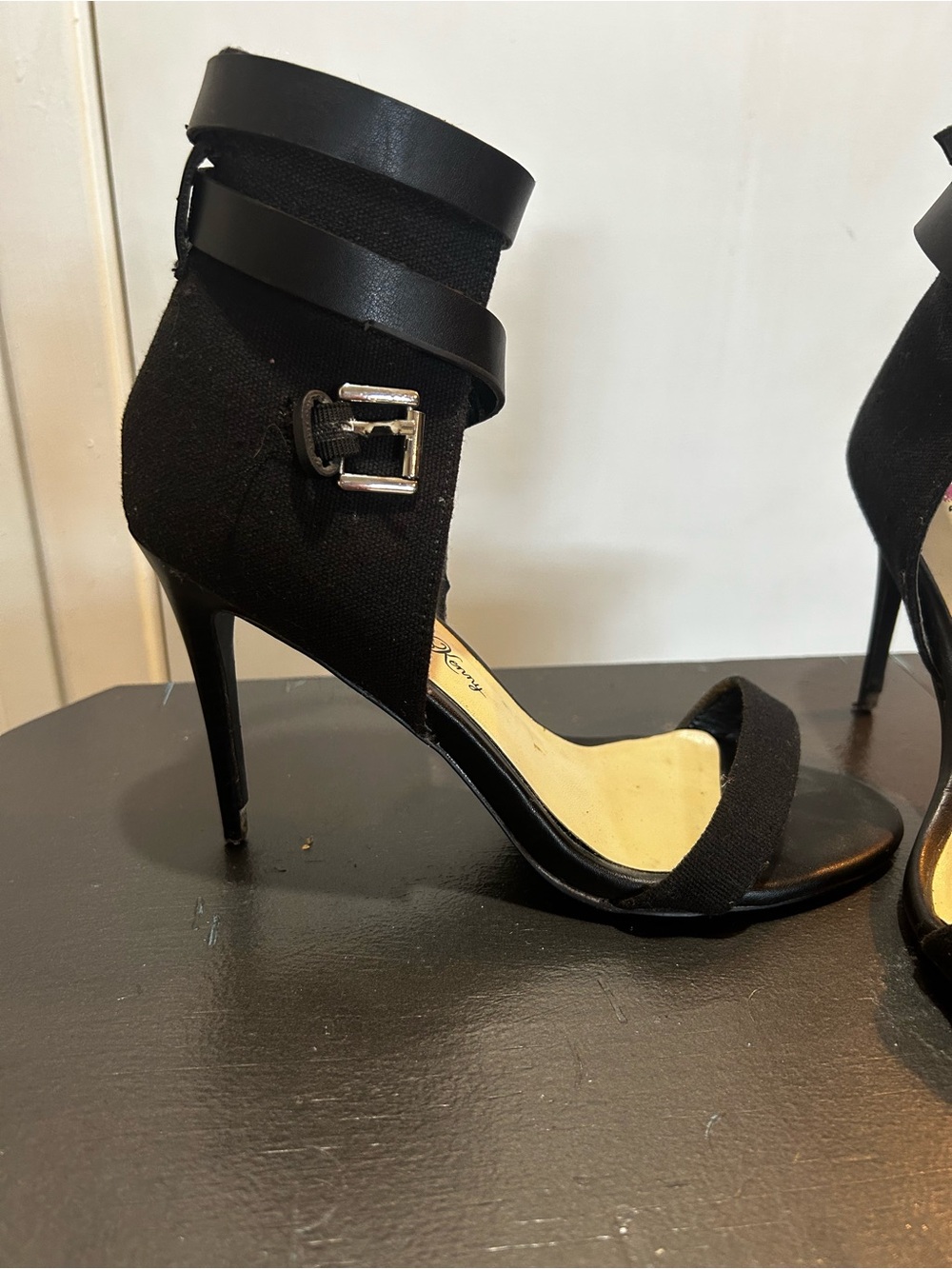 Penny Loves Kenny Black Strappy Ankle-Heel